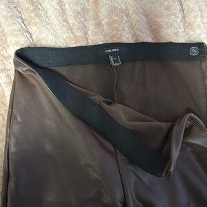 Faux leather bootcut pants